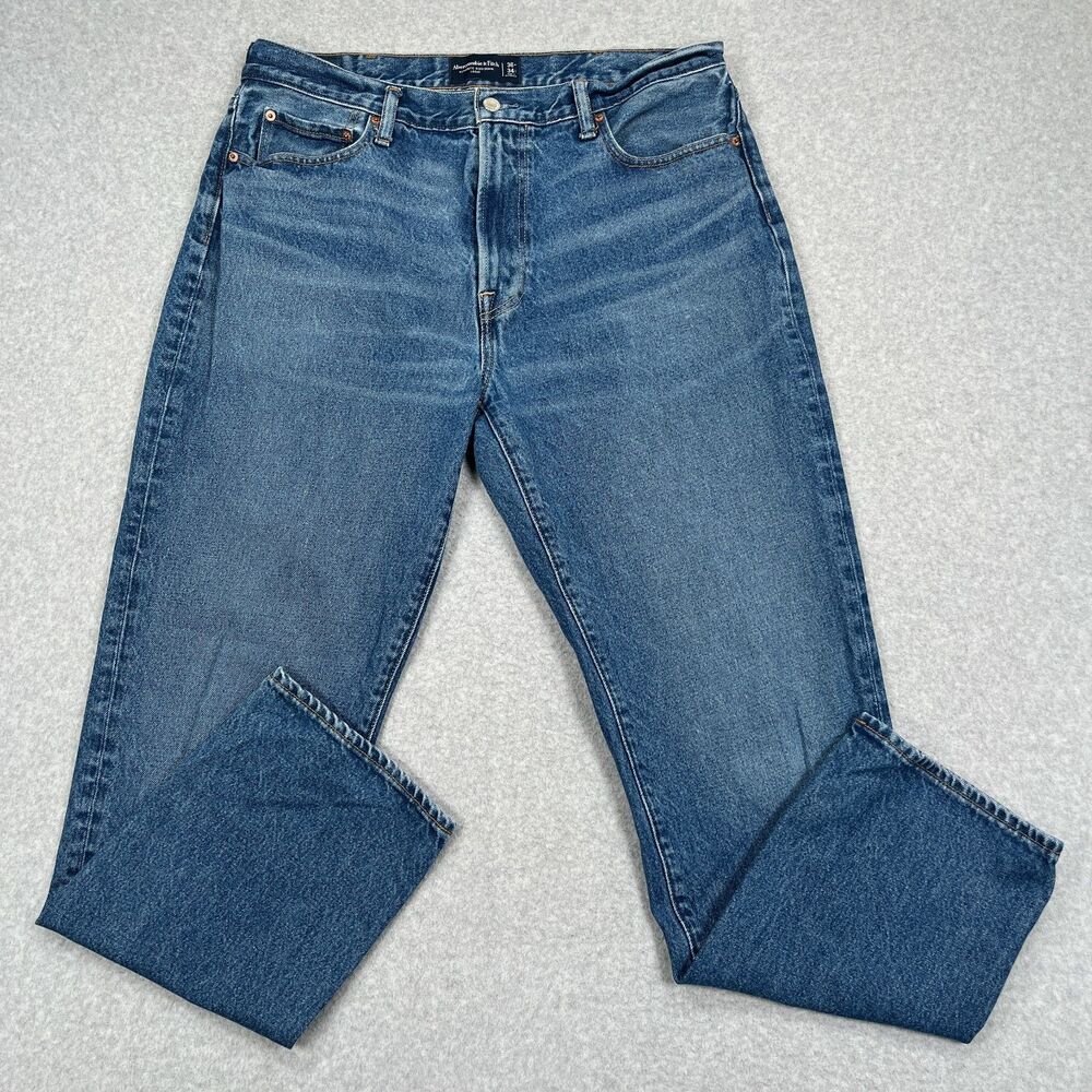 Abercrombie & Fitch Authentic Rigid Denim Loose Jeans Mens 36x34 (36x32) Medium